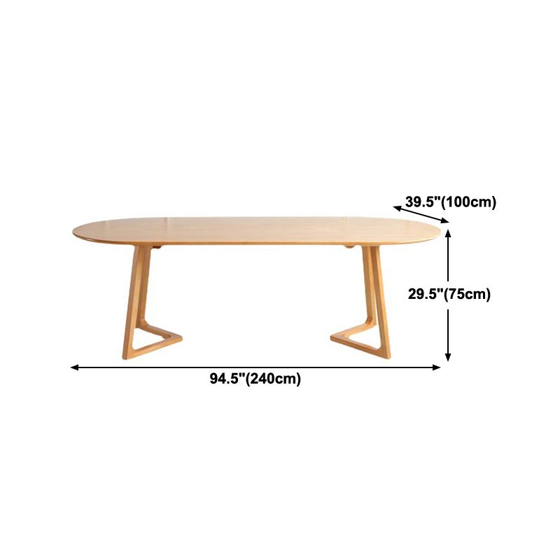 Contemporary Style Dinner Table Brown Oval Dining Table for Home Kitchen Dinner