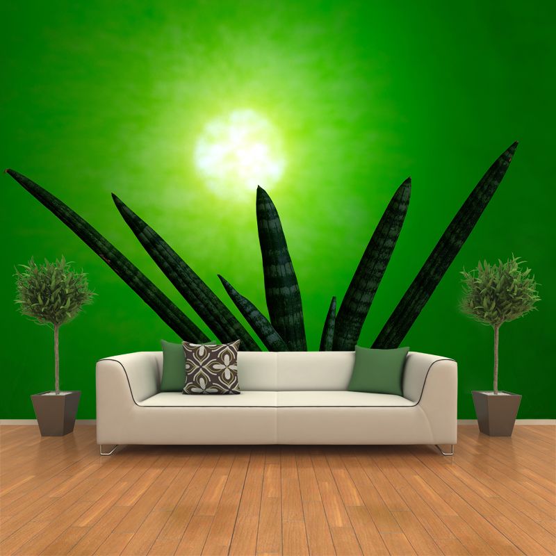Green Plants Mural Mildew Resistant for Sitting Room Bedroom, Moisture Resistant