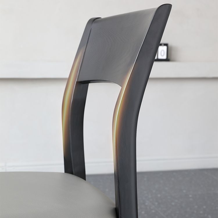Chaise d'appoint de salle à manger contemporaine en bois, chaise à dossier ouvert de 16 pouces de large pour un usage domestique
