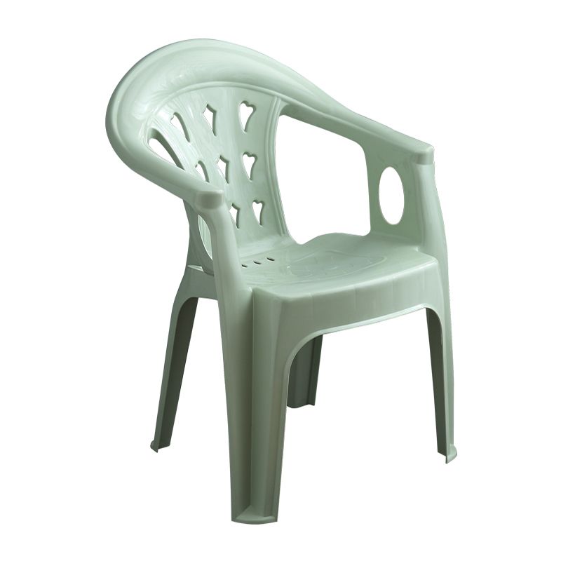 Fauteuil de salle à manger en plastique contemporain, chaise latérale empilable à dossier à lattes pour la maison