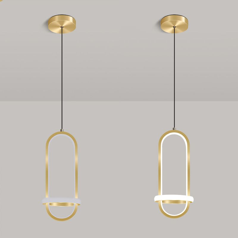 Metal Geometric Ceiling Suspension Lamp Simplicity Style LED Hanging Pendant Light