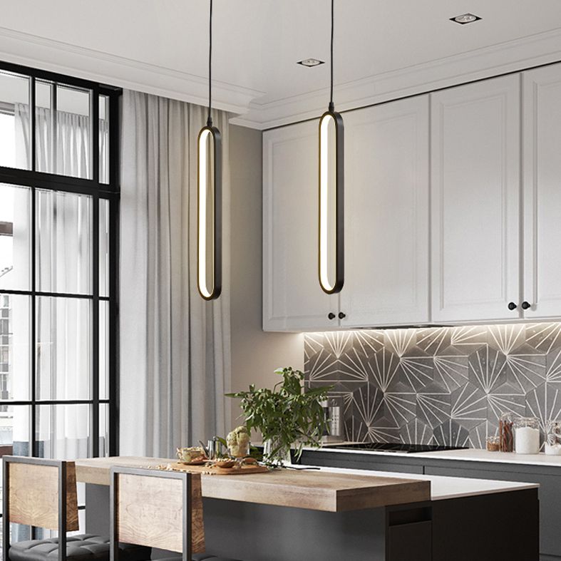 Geometrische hangende hanglamp moderne stijl metalen led zwart hangend plafondlicht