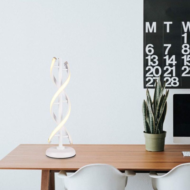 Lampada da tavolo lineare bianco semplicità Luce notturna a LED acrilico per decorazione della camera da letto