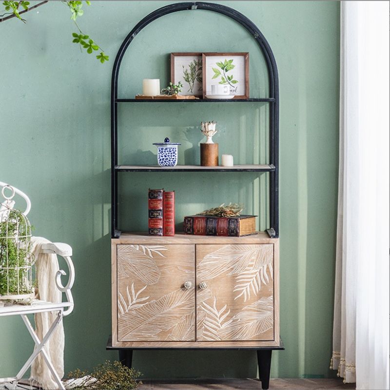 Mid-Century Modern Cabinet Solid Wood Rectangle with Drawer Accent Cabinet