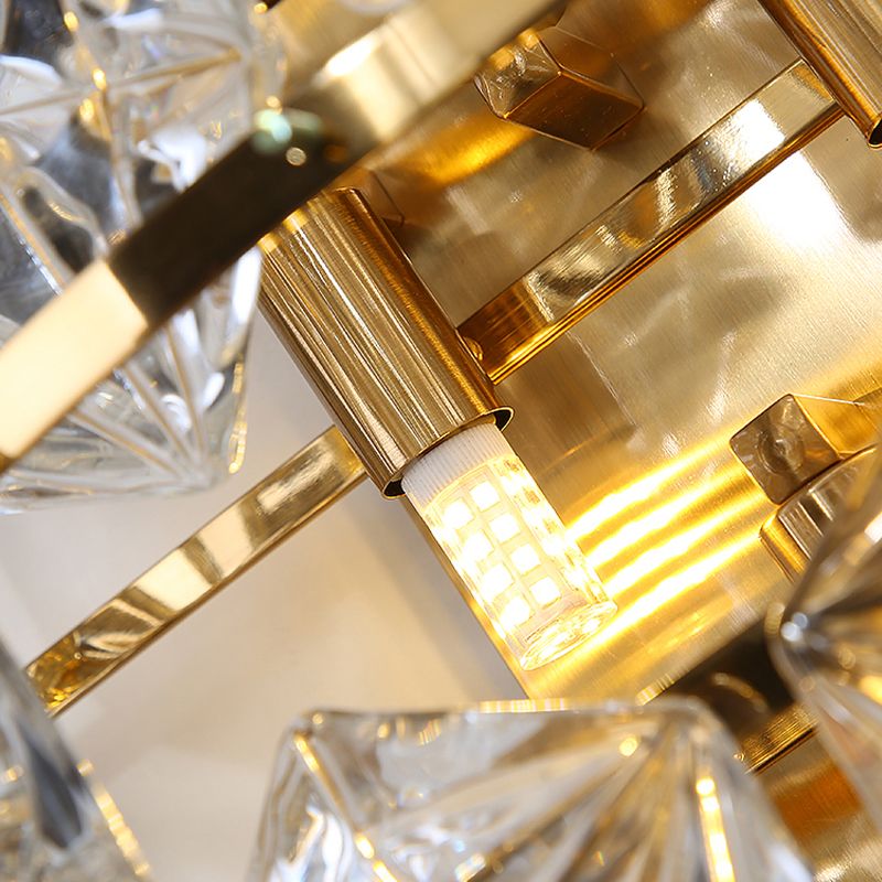 Modern Style Diamond Wall Light Crystal 4 Light Sconces for Bedroom