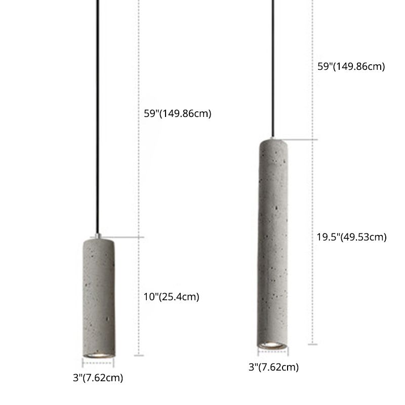Modern Cylinder Pendant Ceiling Lights Cement 1 Light Pendant Lamp