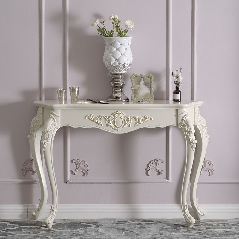 Victorian Hall Console Table Free Form Wood End Table with Legs