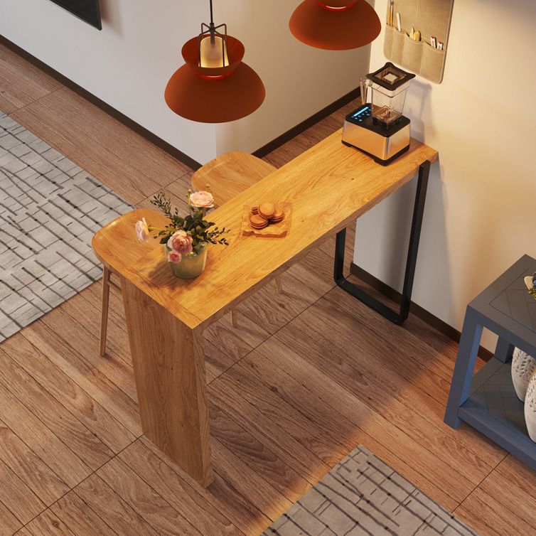 Indoor Rectangular Bar Table Set 1/3 Pcs Solid Wood Bar Table with Backless Bar Stool