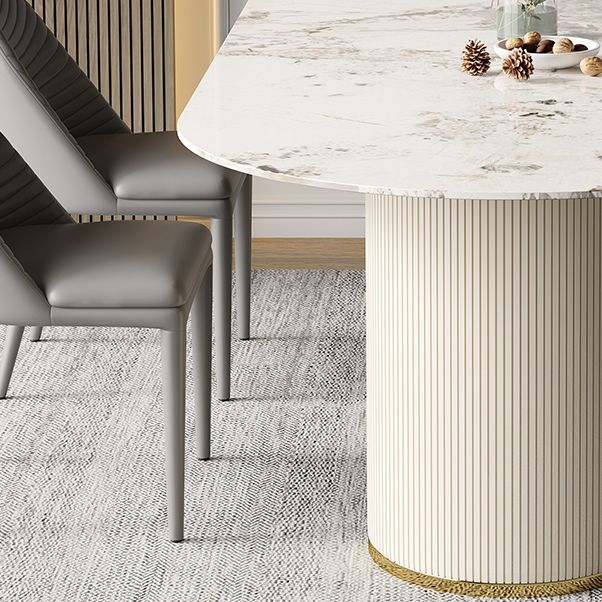 Traditional Luxury Furniture Oval Double Pedestal Dining Room Table for Home