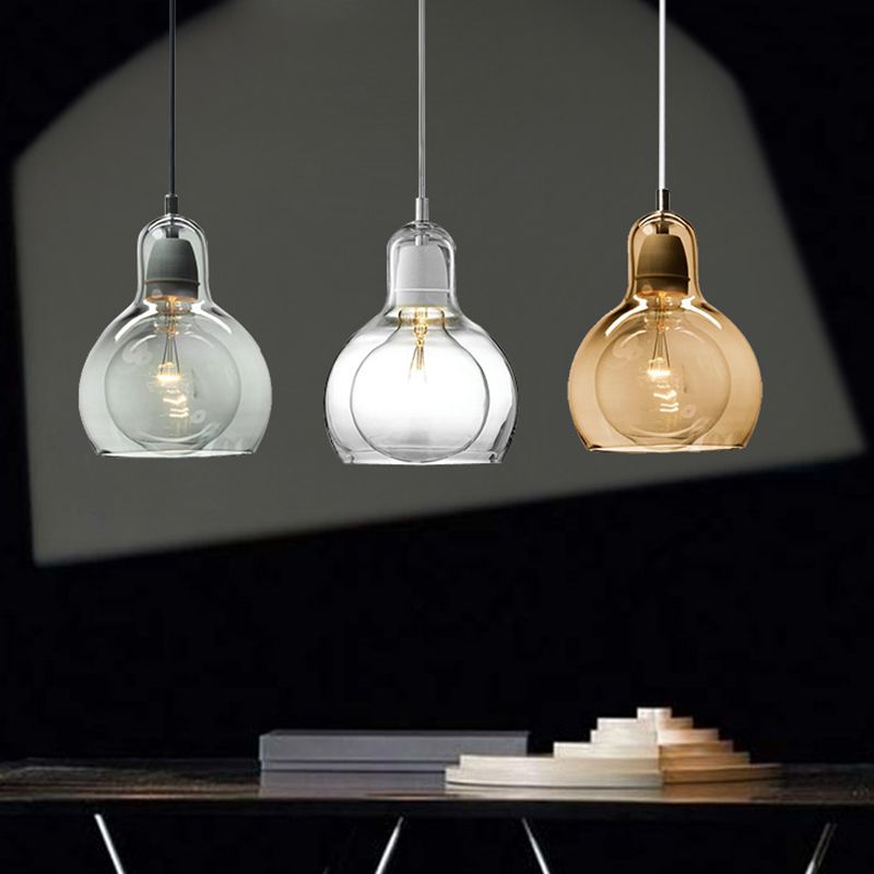 Bulb Glass 1 Light Hanging Light Fixtures Adjustable Wire Pendant Lighting for Restaurant