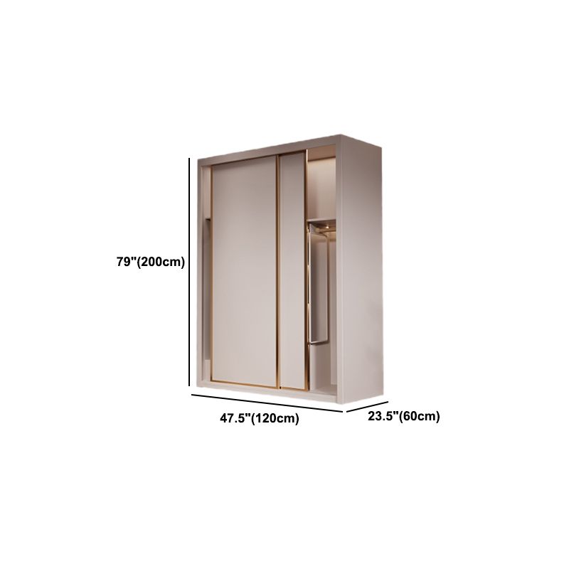 Engineered Wood Wardrobe Armoire Modern Style Wardrobe with Mirror