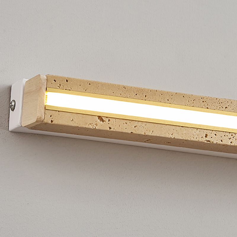 Linear Shape Stone Wall Mount Light Modern Style 1-Light Wall Light Sconce in Yellow