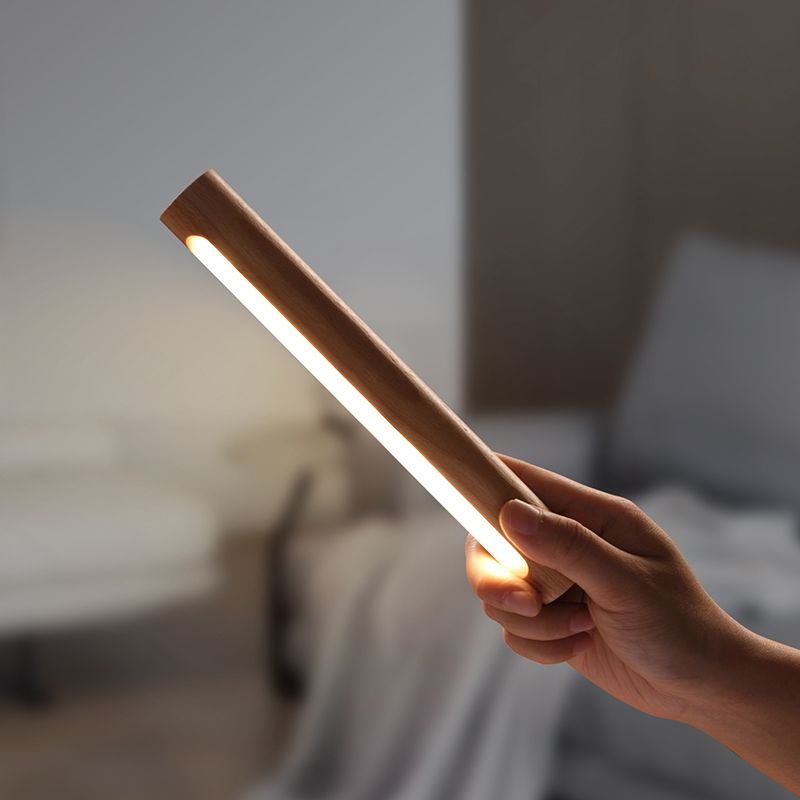 1 tavolo lineare leggero leggero lampade da tavolo notturno in legno contemporaneo per sala da studio in marrone