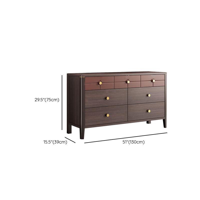 Contemporary Double Dresser Pine Horizontal Storage Chest Dresser for Bedroom