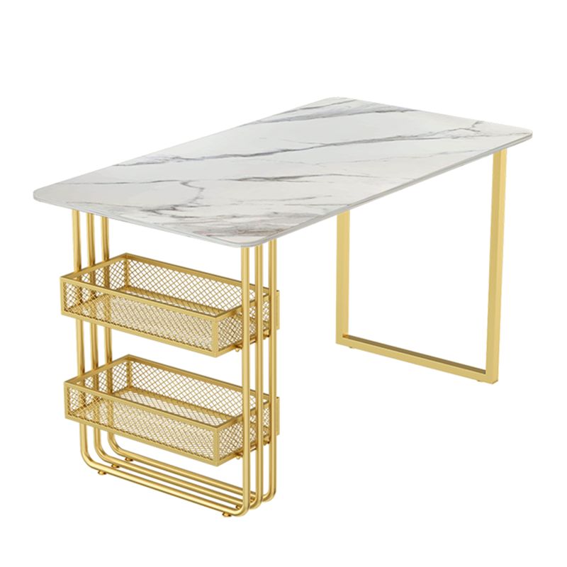 Metal Modern Rectangle Indoor Table Sintered Stone Table for Kitchen and Dining Room