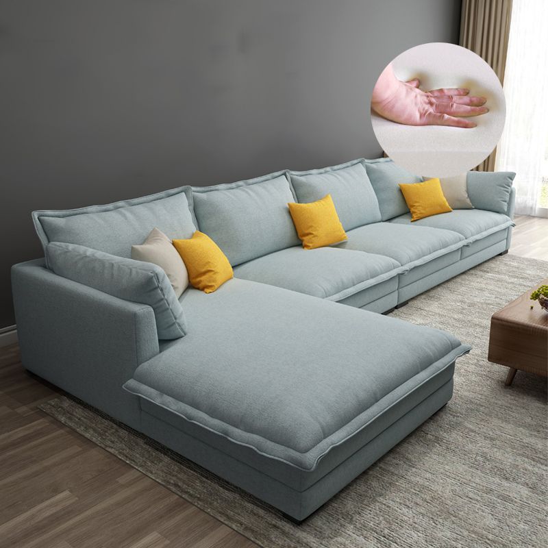 35.43 " H Cotton Blend Pillow Top Arm Sofa & Chaise for Living Room