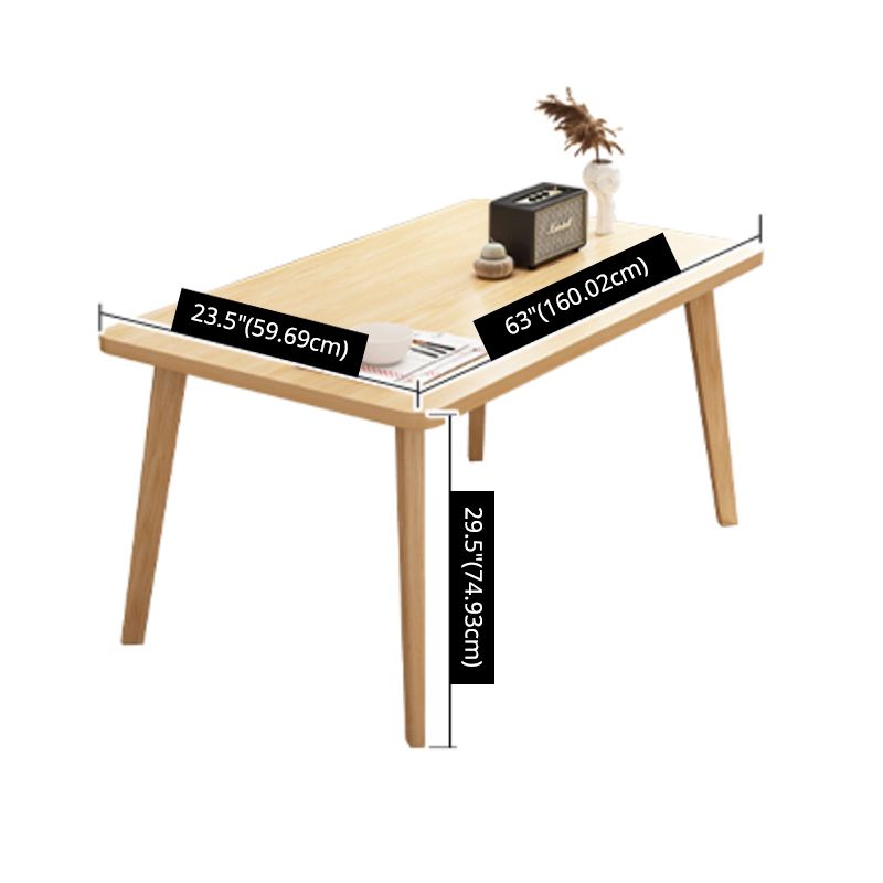Modern Solid Wood Rectangle Shape Dining Set Khaki Standard Dining Set for Kitchen
