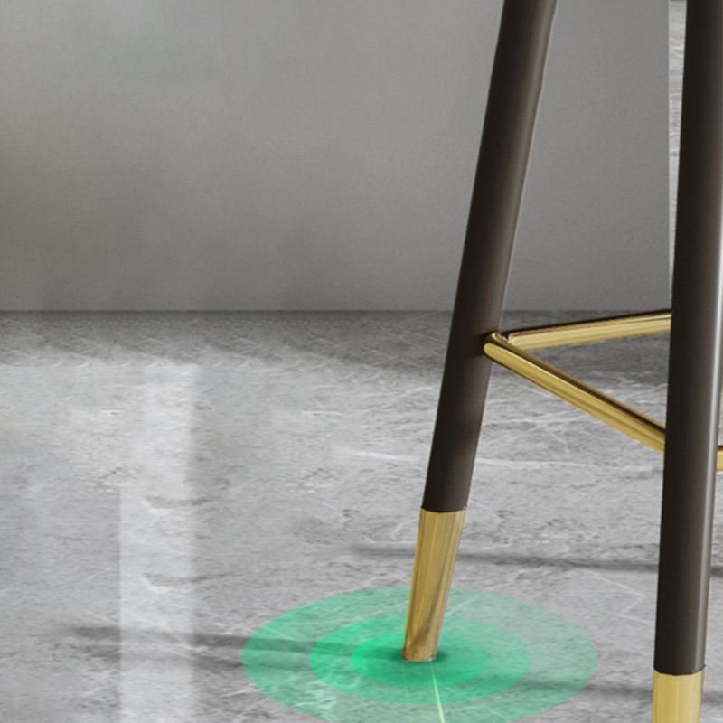 Nordic Glam Style Bar-stool PU Leather Counter Bar Stool with Metal Legs