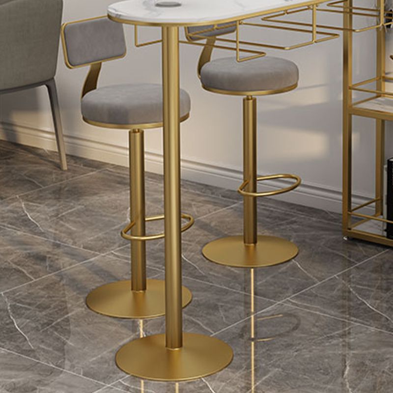 Contemporary Low Back Counter Height Stools with Footrest for Living Room