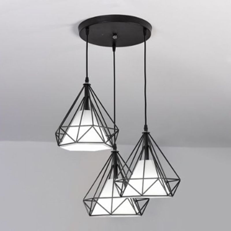 Geometric Shape Metal Island Pendant Lights Industrial Style Island Pendant