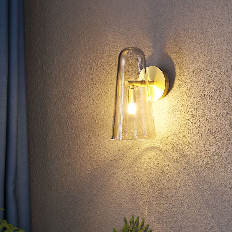 Minimalist Shaded Wall Lighting Fixture Glass Bedroom Wall Mounted Light Fixture