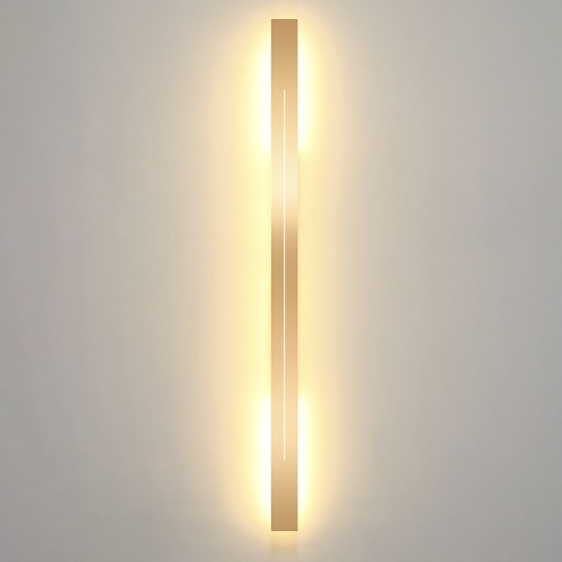 Metal Linear Shape Wall Mount Lighting Modern 1 Light Wall Mounted Light Fixture in Gold