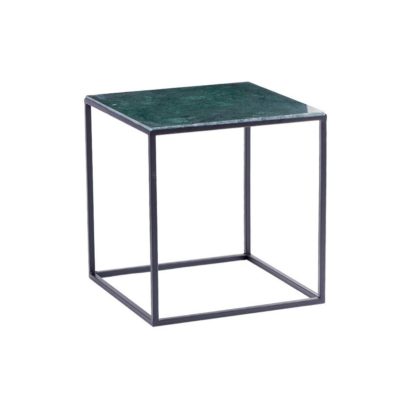 Glam Frame Coffee Table Slate Square Cocktail Table for Living Room