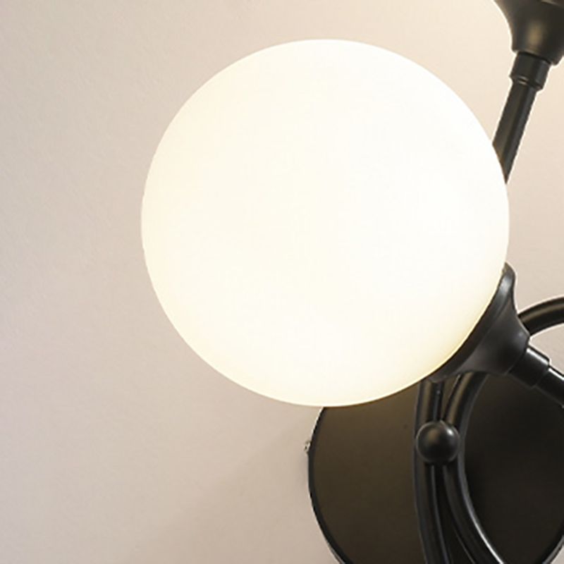 Zeitgenössische Glaswandleuchten mit zwei Kopfmetallwandleuchte für Wohnzimmer