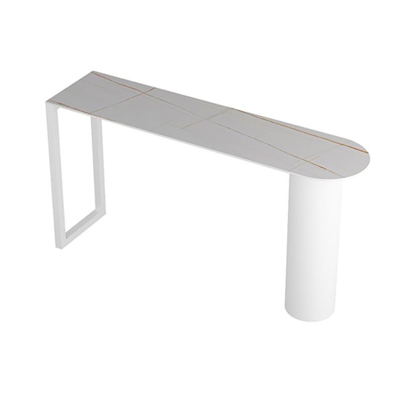 Indoor Stone Bar Height Cocktail Table Modern Double Pedestal Counter Wine Table