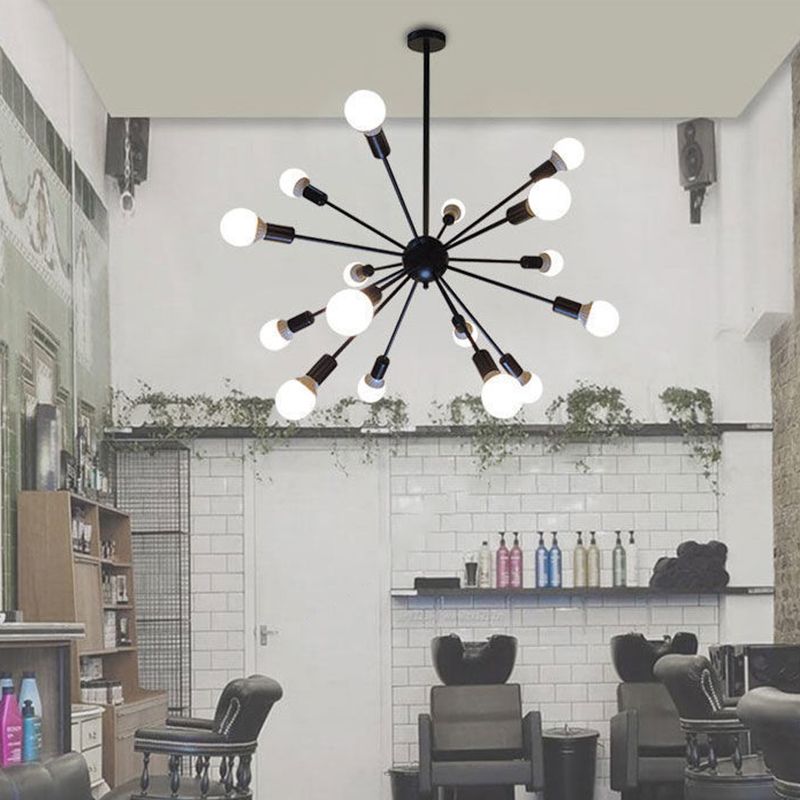 Lámpara de diseño de lámpara de lámpara en forma de ráfaga de estilo industrial Lámpara colgante de dormitorio de vestíbulo