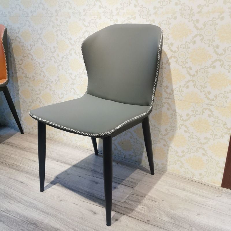 Faux Leather Dining Chair Industrial Style Wingback Side Chair