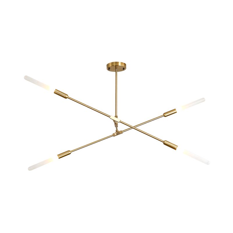 Apparecchiatura appesa lineare moderna metallo 4/6/8 luci a sospensione soffitto in oro con tonalità di vetro opale