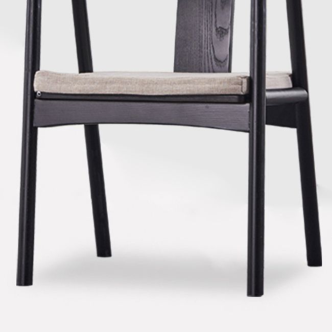 Silla de comedor de madera para el hogar tradicional, silla lateral de comedor con respaldo abierto y brazo
