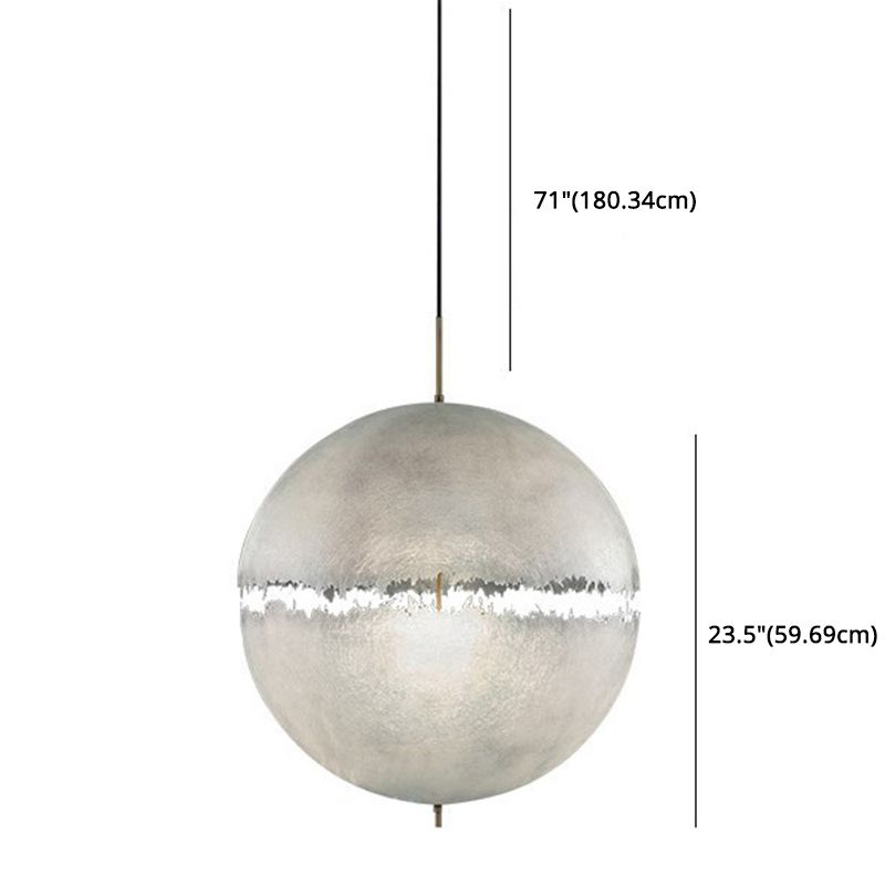 Luce di sospensione della sfera di luna bianca Light decorativo 1 lampadario in resina a testa per corridoio