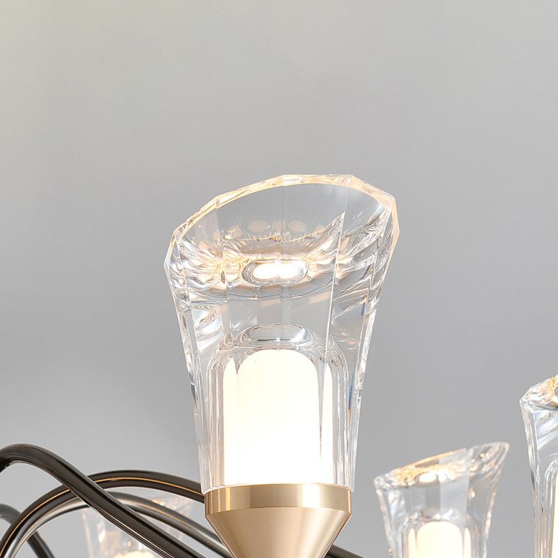 Conical Chandelier Postmodern Acrylic Gold Suspension Light for Living Room