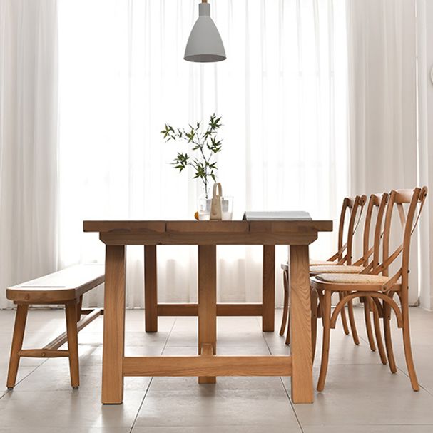 Modern 1/2/4/5 Pieces Dining Bench Set Rectangle Pine Wood Dining Table for Kitchen