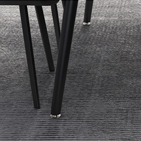 Mesa de comedor de rectángulo industrial de metal mesa de piedra sinterizada con piernas negras