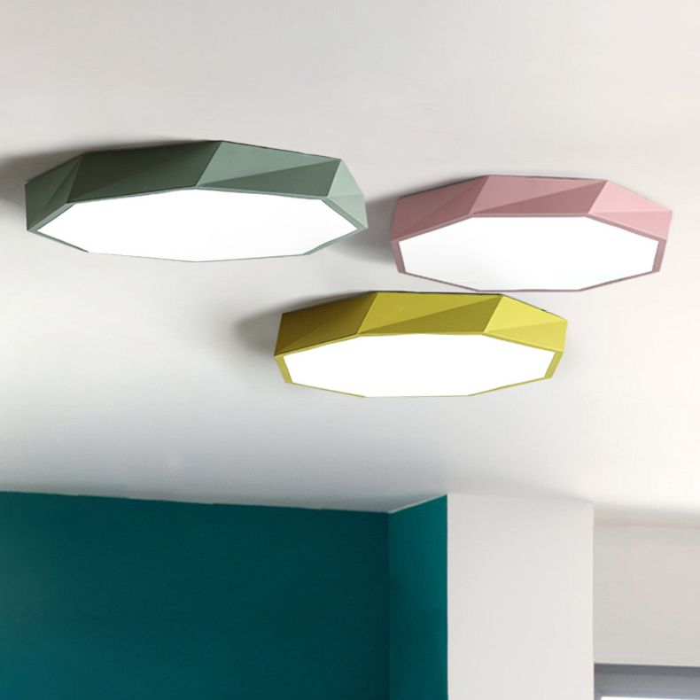 Acrilico Macaron LED de monte en el moderno estilo creativo de acero de techo geométrico de luz para dormitorio