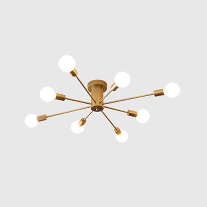 Minimalism Sputnik Flush Mount Metal Semi Flush Mount Light for Living Room