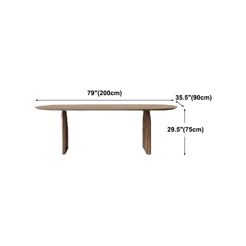 Solid Wood Dining Table Contemporary Style Oval Dinette Table for Home Kitchen