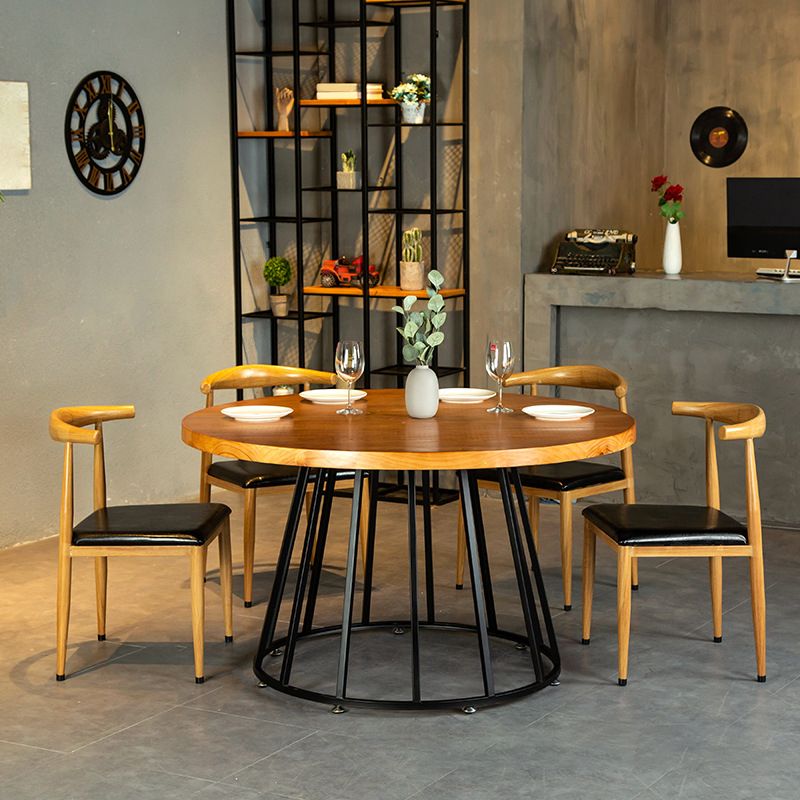 Solid Wood Dining Table Contemporary Round Dining Table with Pedestal Base