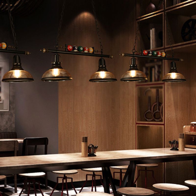 Stile industriale Isola Penderant Light Black Black Iron Iron Billiard Billiard DECOREATIVE Light con 39 "catena regolabile