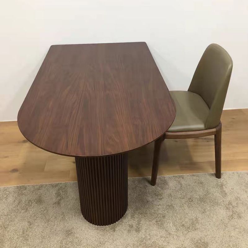Free Form Dining Table Pinewood Solid Wood Table Contemporary with 3 Legs