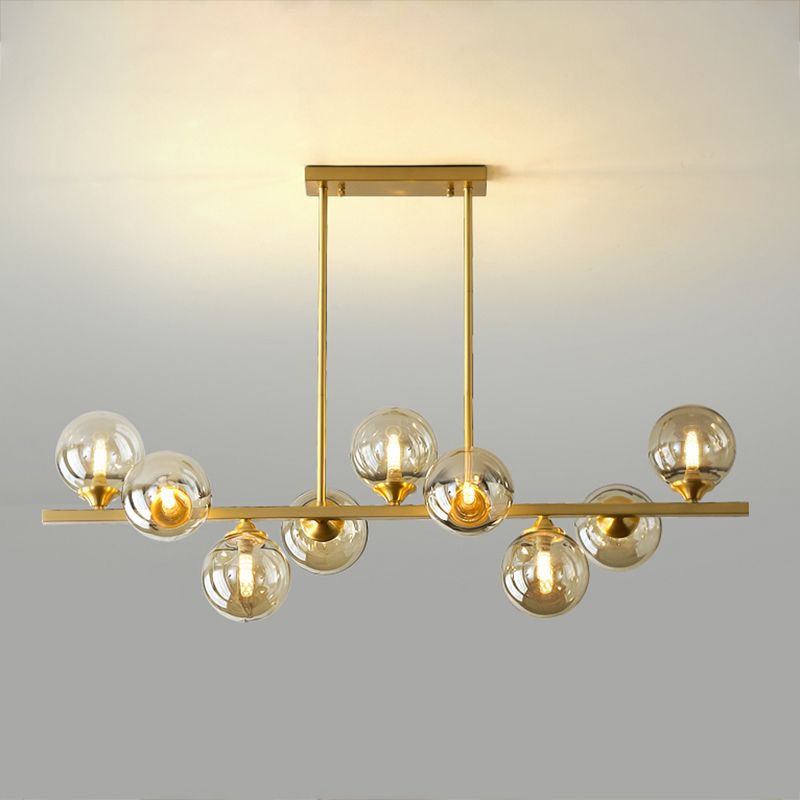 Moderne Stil Kugelform Island Lichter Glass Island Anhänger in Gold