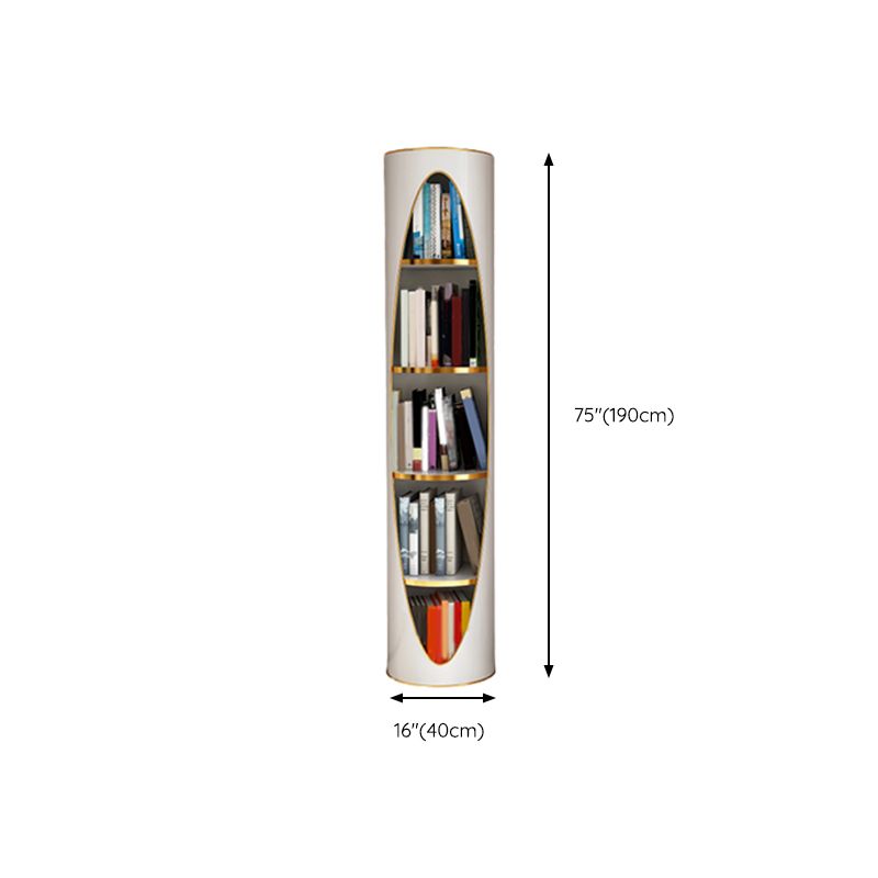 Standard Closed Back Bookshelf Glam Plastic Bookcase with Shelves