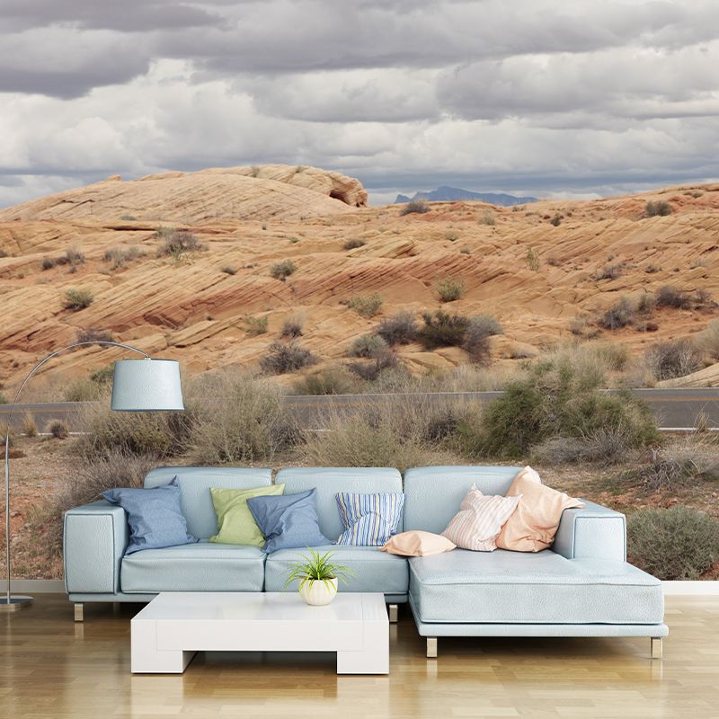 Desert Mural Wallpaper Photography Style for Guest Room Decor, Personalized Size Available