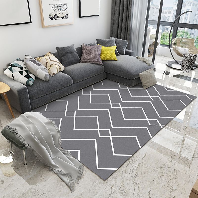 Minimalismo Línea Arte Rug interior Color oscuro Síntesis Alfombra Anti-Slip Pet Friendly para sala familiar
