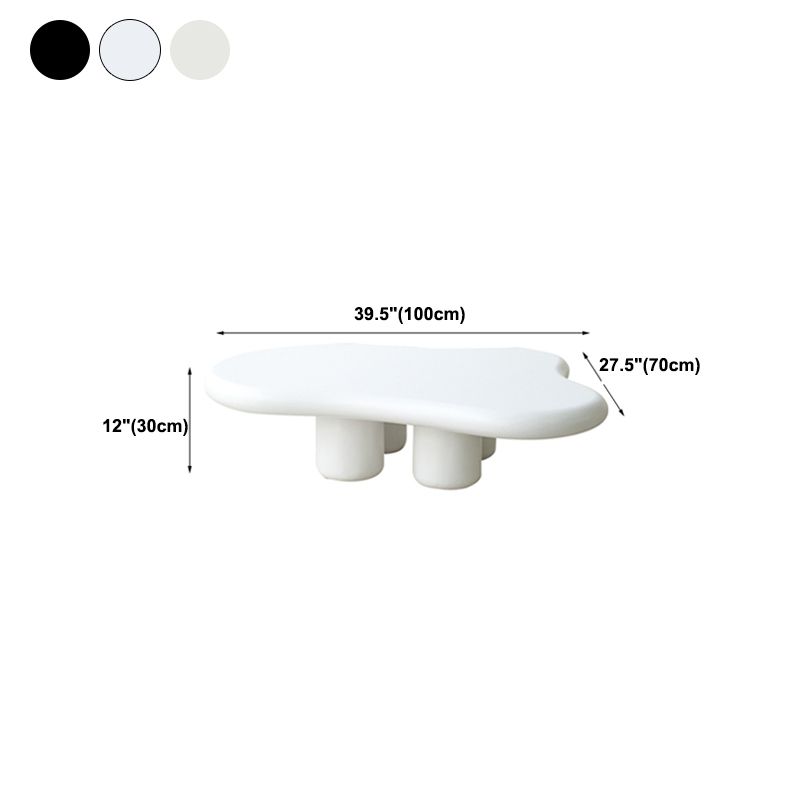 4 Legs Cloud Shaped Coffee Table Solid Wood 1 Single Cocktail Table