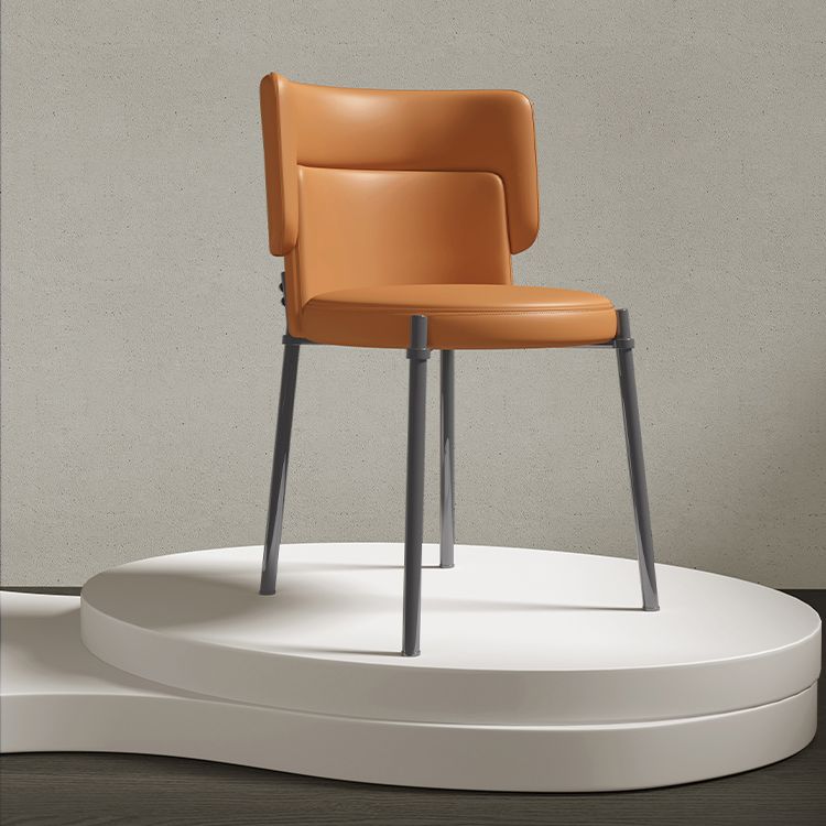 Faux Leather and Metal Contemporary Dining Chair for Dining Room