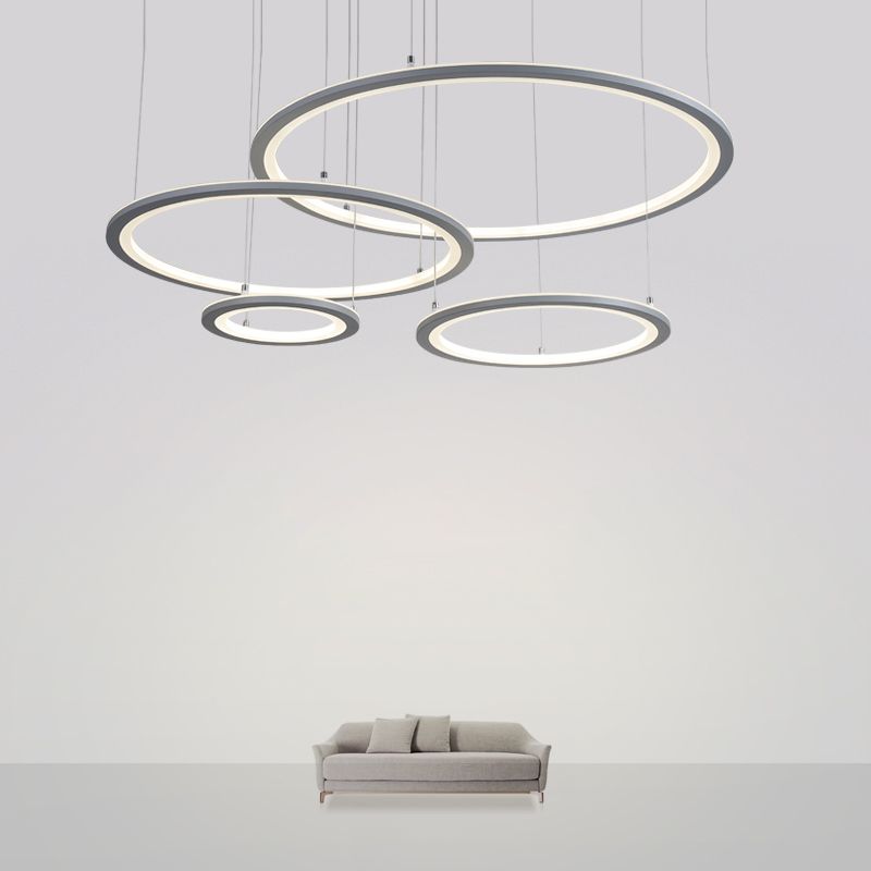 Moderne kroonluchters voor eetkamer meerdere ringen Opgebroken verlichtingsarmaturen